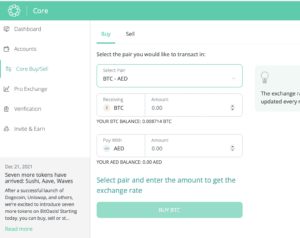 Bitoasis Core buy sell